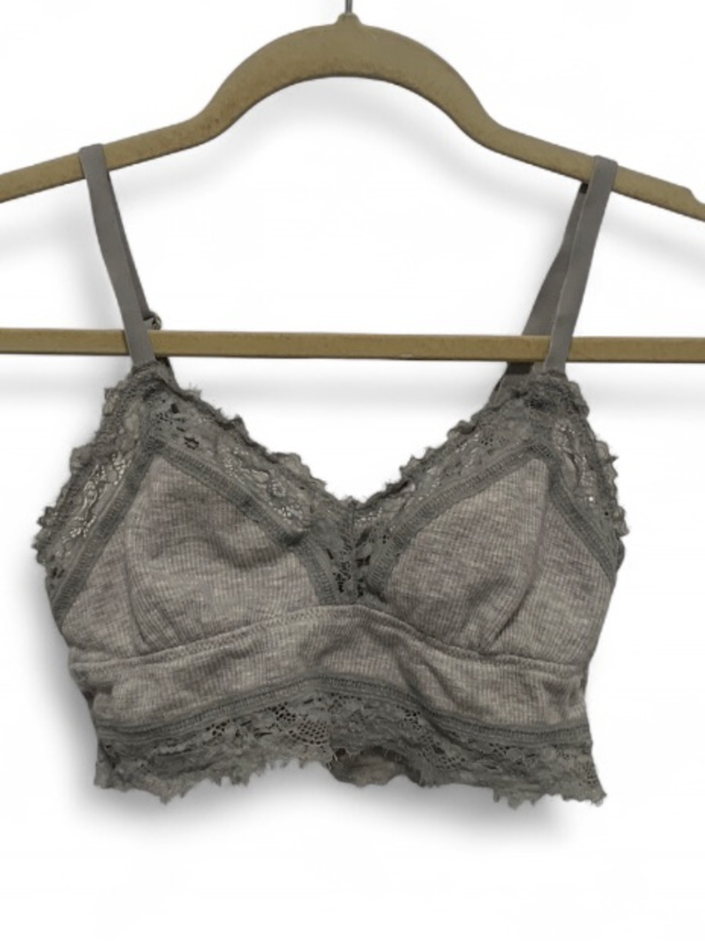 Aerie Grat Ribbed Lace Trim Bralette